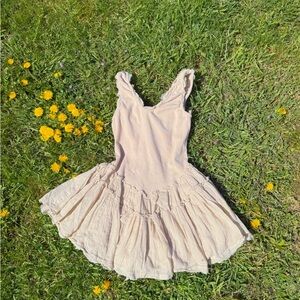 Free People Cream Ruffled Dress
